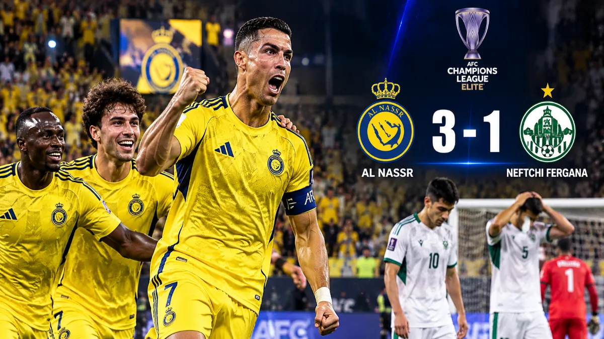 Al-Nassr vs Neftchi Fergana: Ronaldo Leads 3-1 Champions League Win